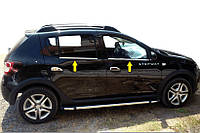 Окантовка вікон (4 шт., нерж.) OmsaLine - Італійська нержавійка для Renault Sandero 2013-2023 рр