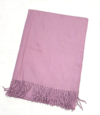 Теплий кашеміровий шарф палантин Саллі 180*65 см пудрово-бузковий однотонний, фото 4