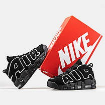Кросівки Nike Air More Uptempo Black White / Найк Аїр Мор Аптемпо Чорні з Білим, фото 6