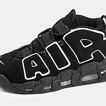 Кросівки Nike Air More Uptempo Black White / Найк Аїр Мор Аптемпо Чорні з Білим, фото 5