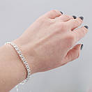 Жіночий срібний браслет арабський Бісмарк з камінчиками. Регульований браслетик 17 19,5 см, фото 5