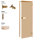 Скляні двері для лазні та сауни Classic Прозора бронза 70/190, фото 2