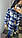 Тепла вовняна жіноча сорочка на ґудзиках у клітинку (Розміри 42,44,46,48), Синя, фото 2