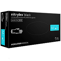 Нитриловые перчатки Nitrylex Black черные M 50 пар