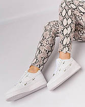 Жіночі кросівки Nike Air Force 1 LX Crome Swooshes All White Найк Аір Форс Свуш білі шкіра демісезон, фото 3