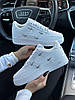 Жіночі кросівки Nike Air Force 1 LX Crome Swooshes All White Найк Аір Форс Свуш білі шкіра демісезон, фото 10