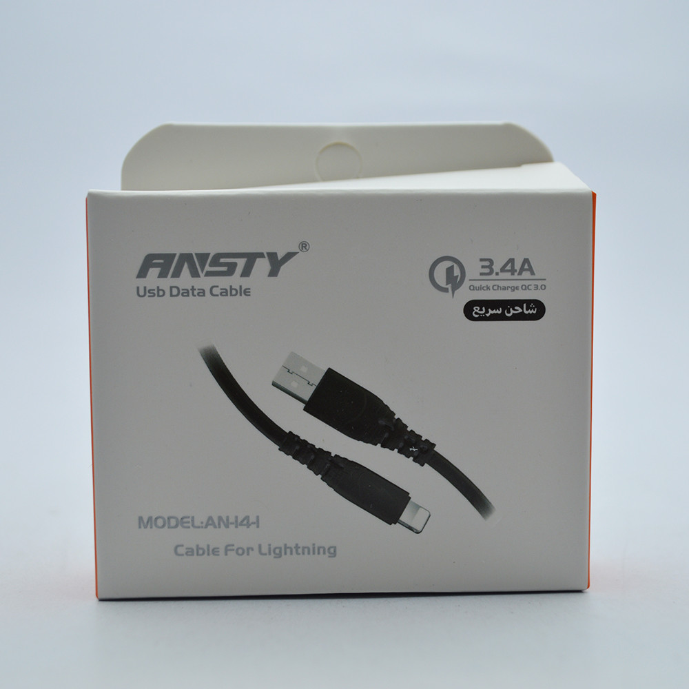 Кабель ANSTY AN-14-I Lightning 3.4A 1M Black, фото 1