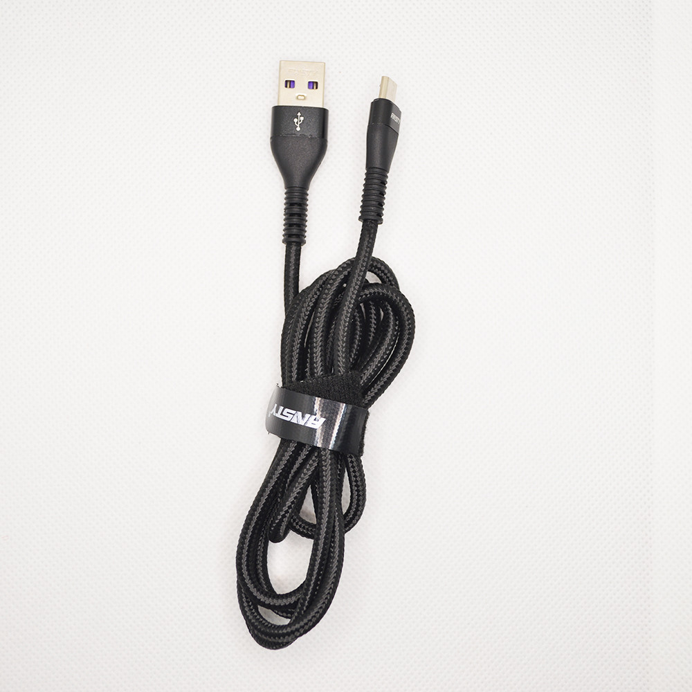 Кабель ANSTY ANS-80-A Nylon Micro USB 3.4A 1.2M Black, фото 4