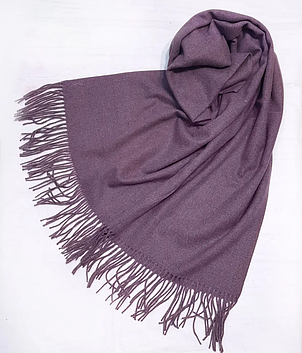 Теплий кашеміровий шарф палантин Саллі 180*65 см фіолетовий однотонний, фото 2