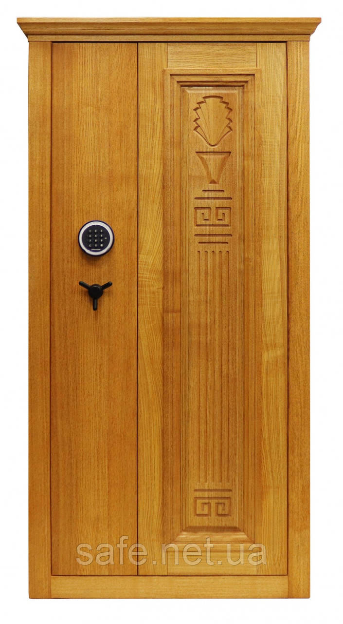 Сейф збройовий Griffon GG.700.E WOOD NG (ВхШхГ:1570x815x420) на 7 рушниць, сейф з куленепробивним склом