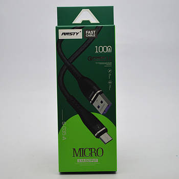 Кабель ANSTY S-035-A Zinc Alloy Micro USB QC 3.1A 1M Black