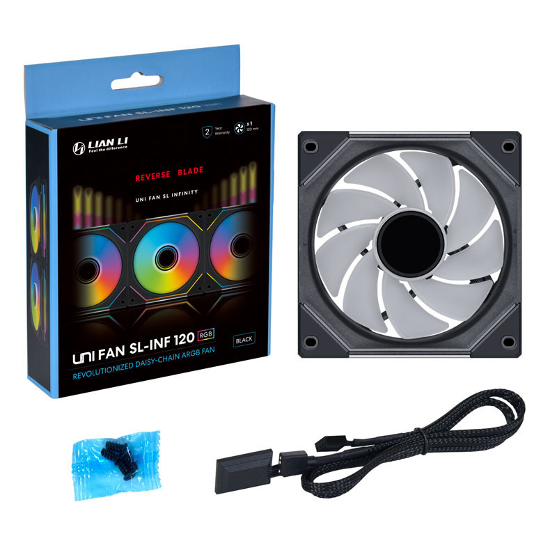Реверсний вентилятор Lian Li UNI FAN SL-INF 120 ARGB Reverse Blade PWM Fan (Без контролера)