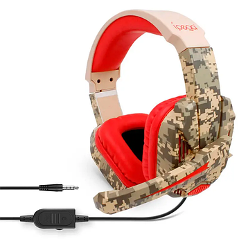 Навушники IPega ігрові дротові з мікрофоном Gaming PG-R005 Comouflage/Red