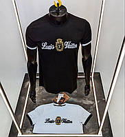 Футболка мужская Louis Vuitton черная белая | Футболки от Луи Витон