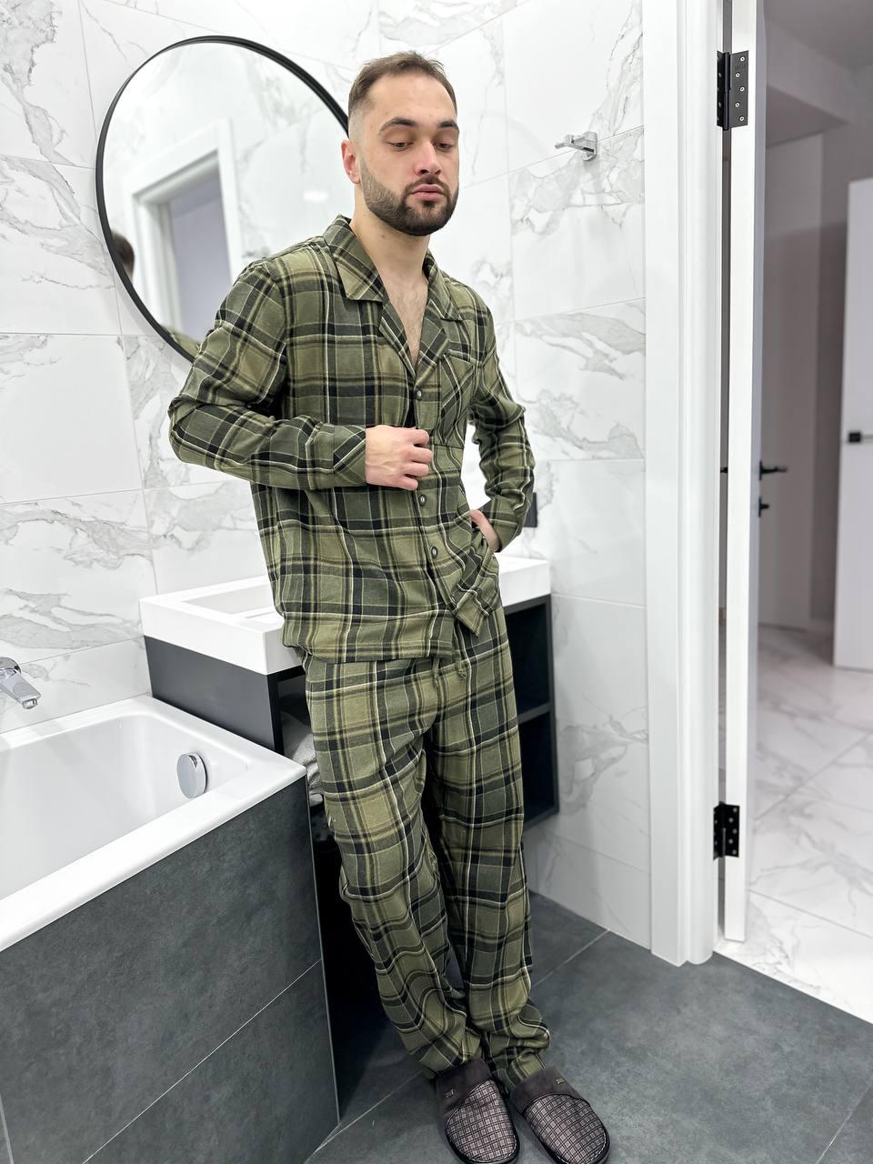 Стильна чоловіча піжама. Костюм для дому фланель. Домашній одяг для чоловіків., фото 1