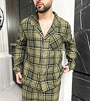 Стильна чоловіча піжама. Костюм для дому фланель. Домашній одяг для чоловіків., фото 3