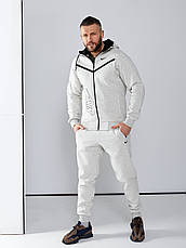 Спортивний костюм Nike чоловічий теплий із капюшоном зимовий спортивний костюм Найк сірий, фото 3