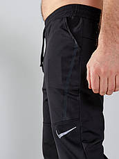 Спортивні штани Nike чоловічі завужені донизу, чорні спортивні штани Найк вузькі без гумки, фото 6