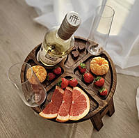 Дубовый винный столик Коричневый