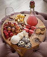 Дубовый винный столик Молочный дуб