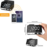 ANOLE K11 Bluetooth динамік Будильник USB зарядка для телефона Портативний FM-радіоприймач, фото 3