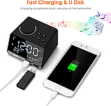 ANOLE K11 Bluetooth динамік Будильник USB зарядка для телефона Портативний FM-радіоприймач, фото 4