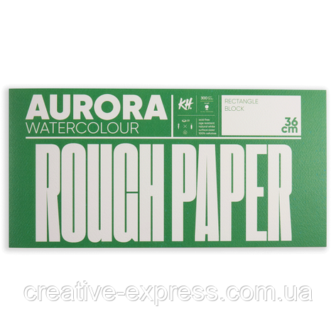 Склейка-блок для акварелі Watercolour, 18*36 см, 300 г/м2, 20 л, Rough, (проклейка 4 сторони), крупна, фото 1