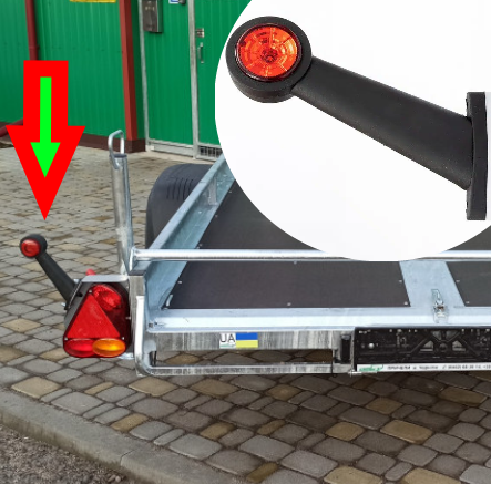 Ліхтар габаритний LED 12-24 В (ріг косий великий) FT-009 E LED 1 ШТ, фото 1