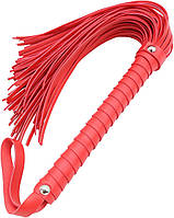 Аксесуар для рольових ігор БДСМ — плетіння/флоггер з екошкіри, Червона