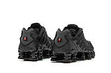 Чоловічі / жіночі кросівки Nike Shox TL Black Red, чорні кросівки найк шокс тл, фото 5