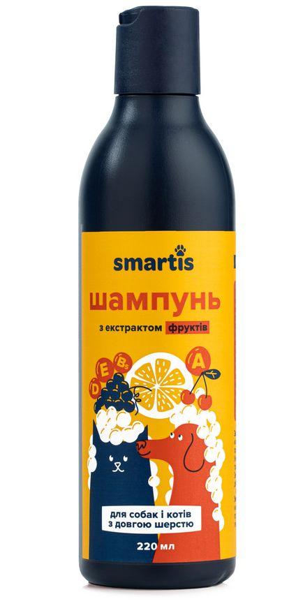 Смартіс Smartis шампунь з екстрактом фруктів для собак і котів з довгою шерстю, 220 мл (5006), фото 1