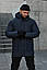 Зимова куртка чоловіча до -25°C рукавички парка подовжена тепла синя, фото 6