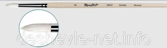 Пензлик синтетика+щетина для роботи з олійними фарбами кругла № 8 серия 1М12 руч.удл.