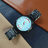 Чоловічий класичний кварцевий стрілочний наручний годинник Curren 8455 Black-Blue. Металевий браслет, фото 2