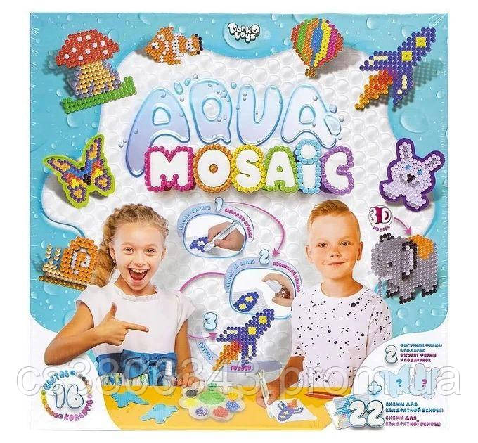 Аквамозаїка AquaMosaic 22 схеми 16цв. Набір для Творчості Аквамозаїка розвивальна Водна дитяча мозаїка MTS.