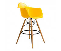 Стул Тауэр Вуд Eames высокий барный желтый