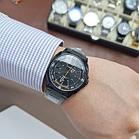 Мужские классические кварцевые стрелочные наручные часы Curren 8455 All Black. Металлический браслет