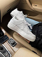 Женские демисезонные кроссовки Nike Air Force Shadow White (белые) низкие стильные кроссовки N0034 Найк