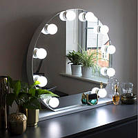 LED светодиодные лампочки для гримерного зеркала на липучках Vanity Mirror Lights 10 штук 3 режима