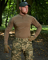 Армейская боевая рубашка койот для военнослужащих однотонная, Тактический убакс зсу coyote прочный военный всу