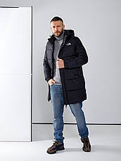 Чоловіча куртка The North Face довга чорна подовжена куртка Зе Норт Фейс із капюшоном, фото 4
