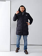 Чоловіча куртка The North Face довга чорна подовжена куртка Зе Норт Фейс із капюшоном, фото 3