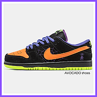 Кроссовки зимние мужские и женские Nike SB Dunk Low Black Orange Purple / кеды Найк СБ Данк черные оранжевые