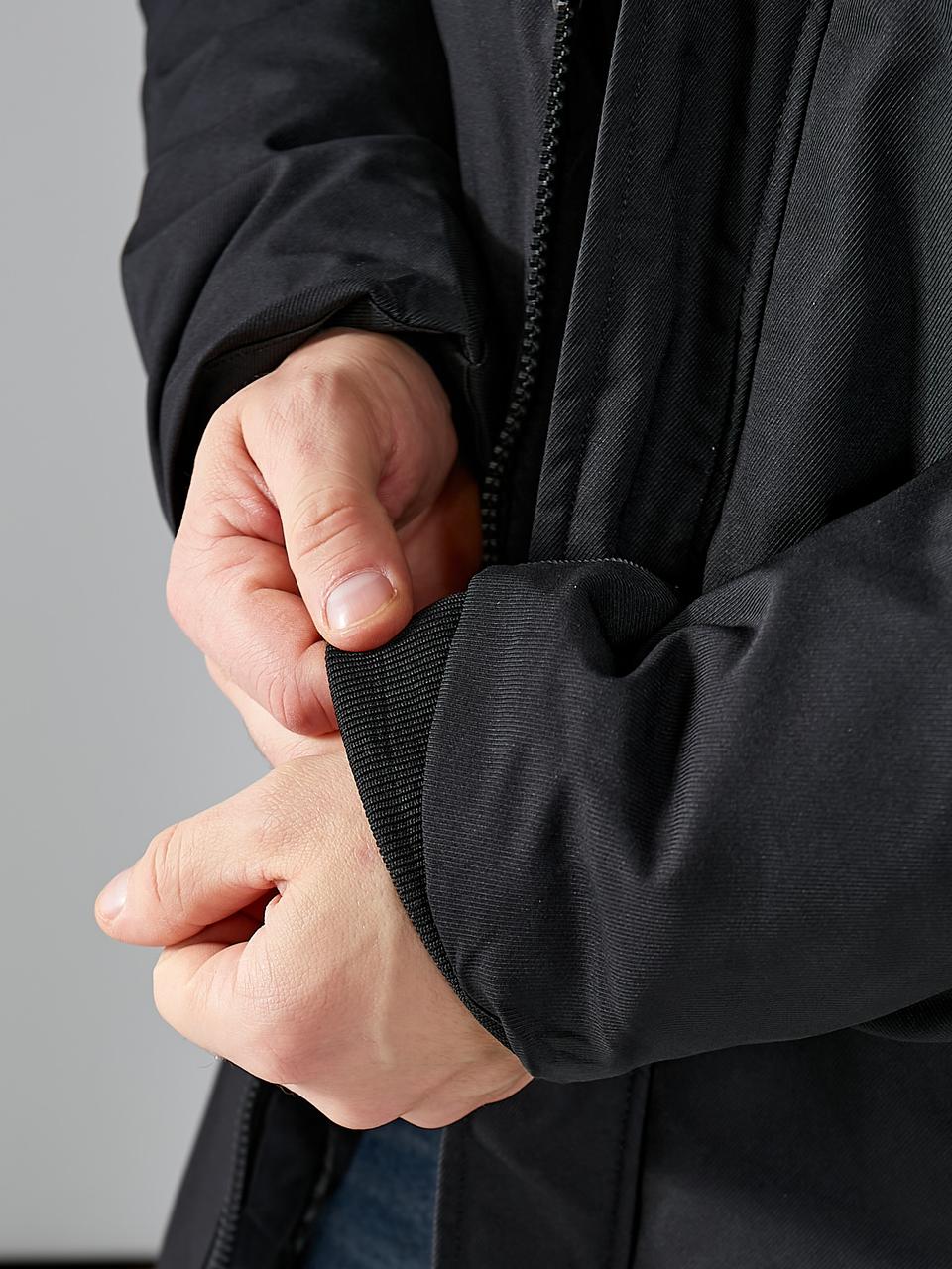 Куртка мужская Columbia зимняя удлиненная черная Коламбия, мужской длинный пуховик с капюшоном fms - фото 9 - id-p2020698560