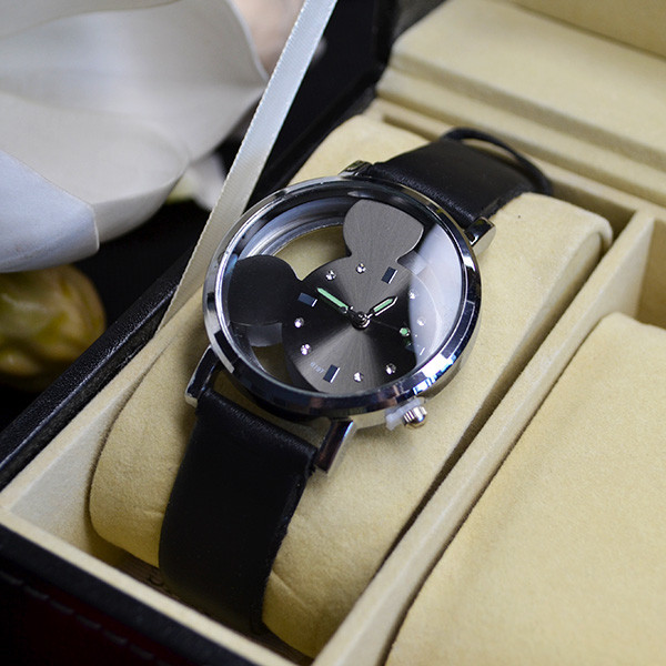 🖤Дитячий наручний кварцовий годинник "Міккі Маус" з чорним ремінцем, фото 1