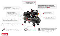 Компресор STORM INTERTOOL PT-0036? 100 л, 4 кВт, 380В, 10aтм, 600л/хв., 3 циліндри, фото 10