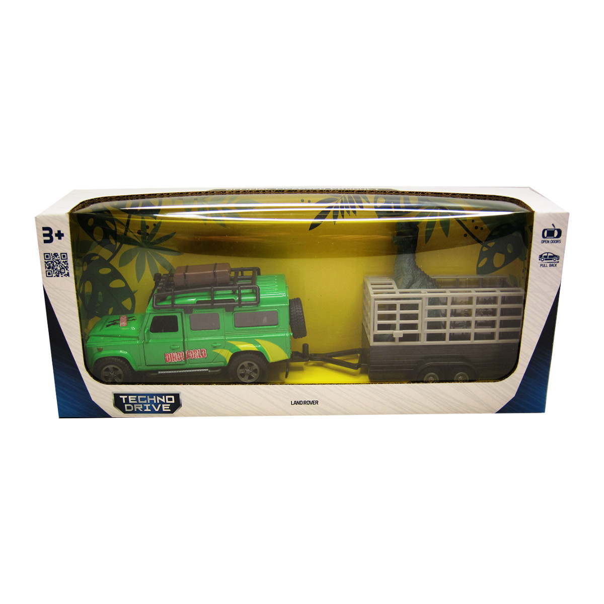 Игровой набор TechnoDrive Land Rover с прицепом и динозавром (520178.270) - фото 2 - id-p2077923338