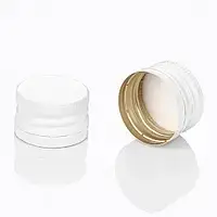 Ковпачок алюмінієвий 28х18 мм, з різьбленням (білий)