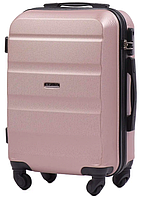 Женский малый чемодан из пластика на 4 колесиках чемодан S Wings чемодан розовое золото для ручной клади