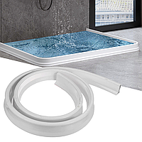 Водозащитный порог 2м, в ванную, Белый / Водный барьер в душевую / Самоклеющийся силиконовый бортик